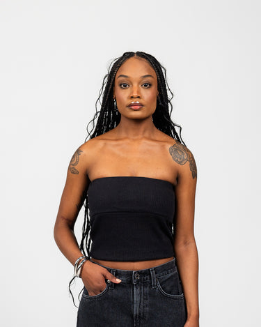 black dress tube top Rayna Tube Maxi Dress - Black